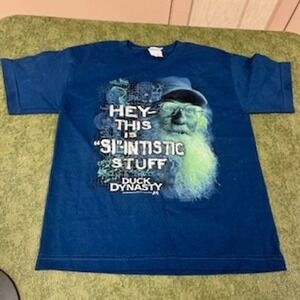 Duck Dynasty Uncle Si Hey This Is Si-ntistic Stuff Blue Kids T-Shirt Size M